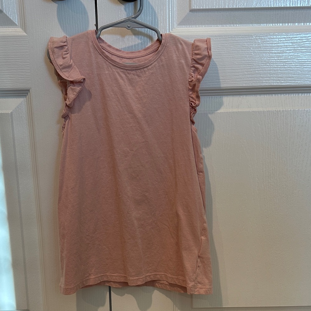 H&M Pink Ruffle Sleeve Top (girl 8/10- true size 6-7)